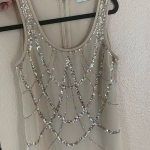 Long Sheer Sequin Tank